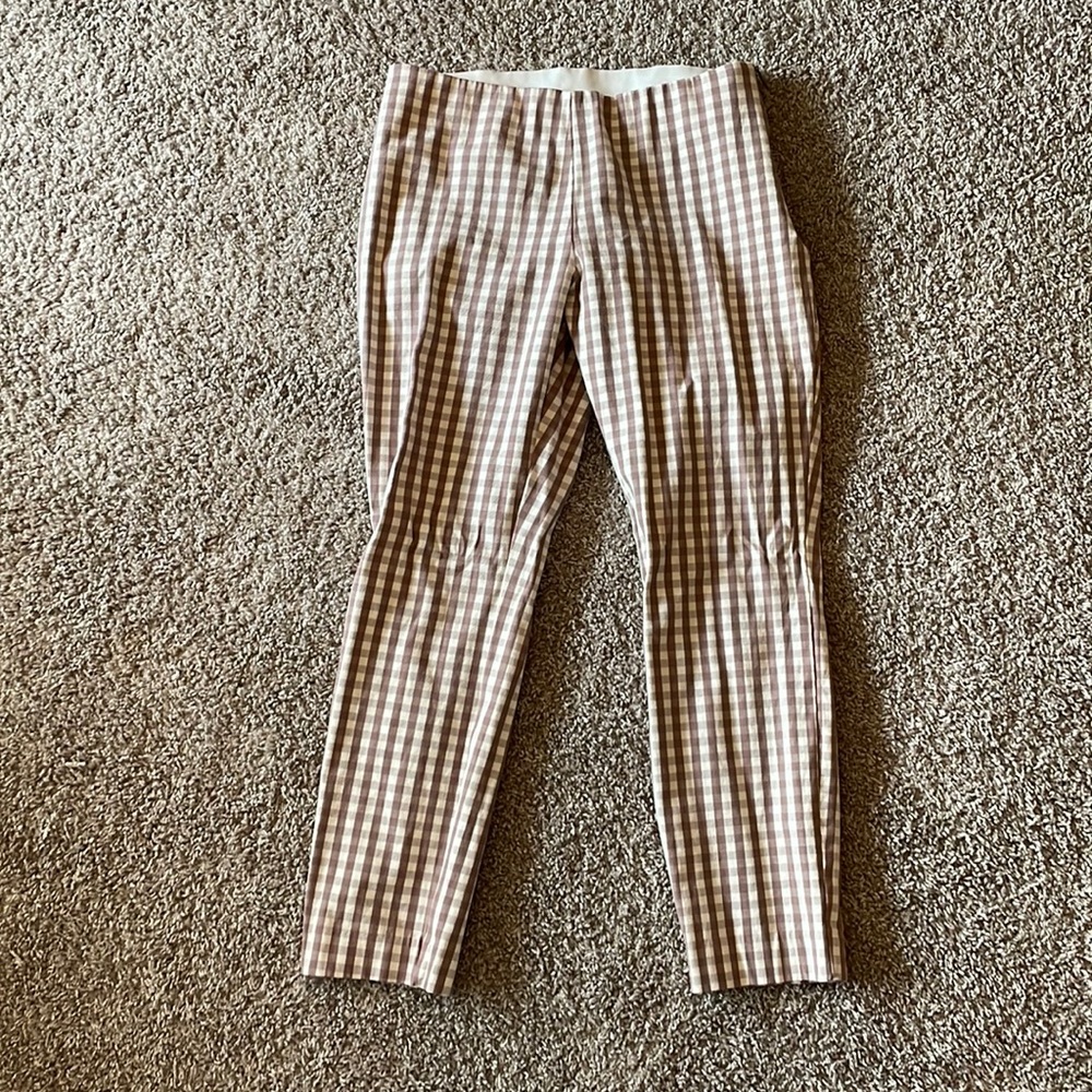 Pink and White Slacks with Elastic Waistband